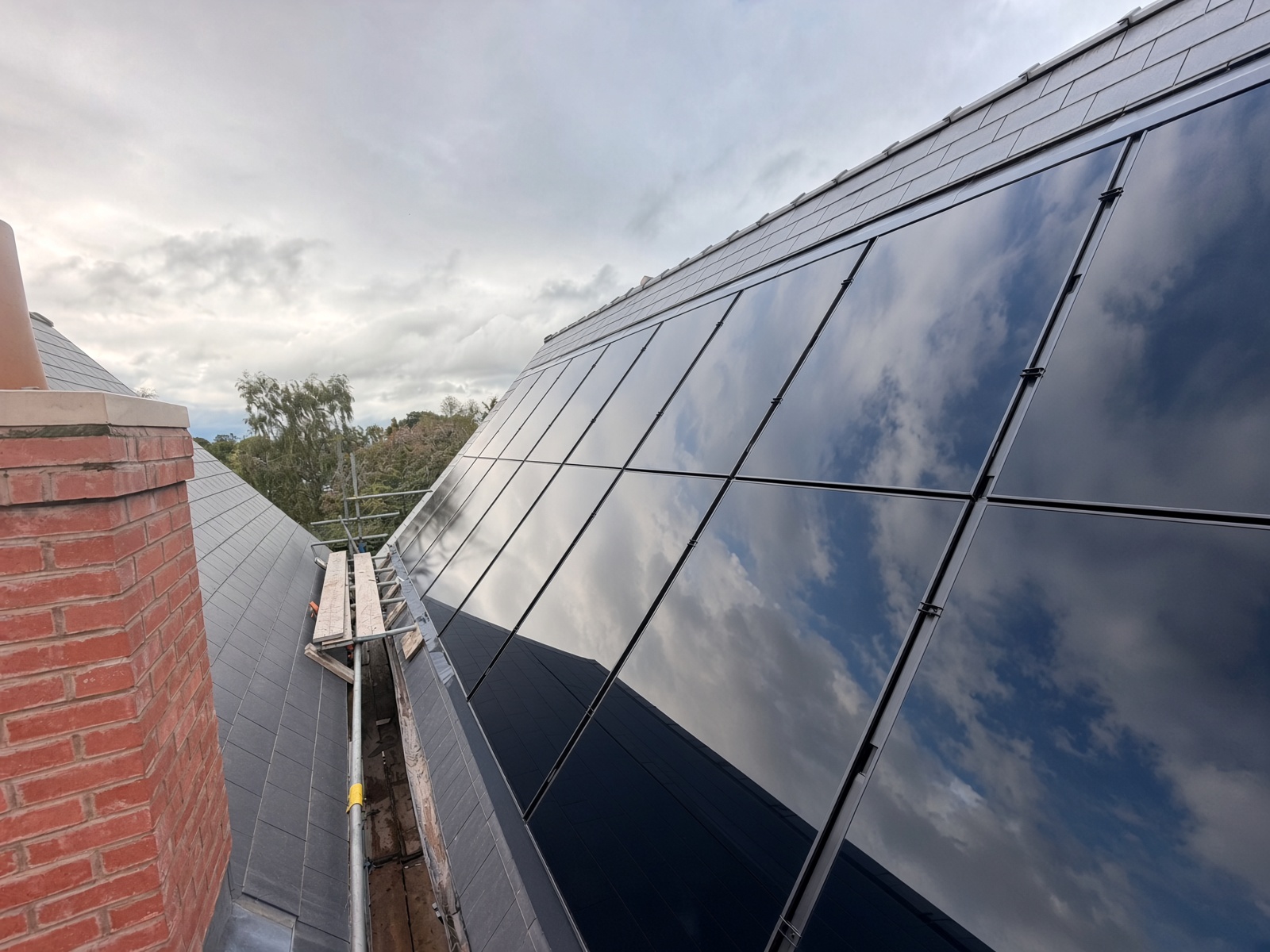 Close-up of solar panel cells
